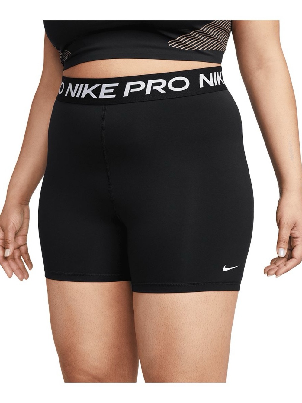Nike Pro Women’s 365 5” Compression Shorts Black White Dri-FIT Training Size 1X